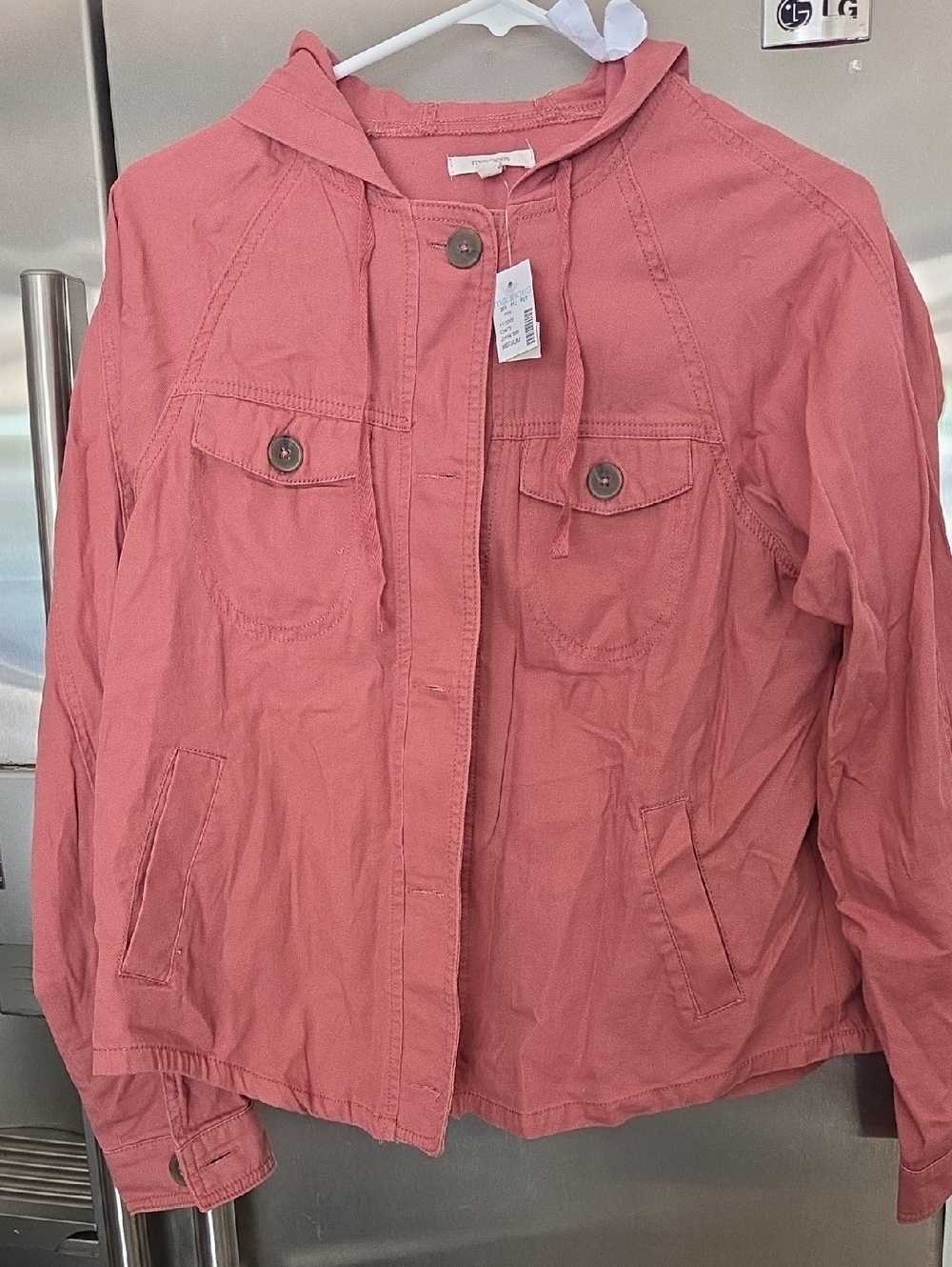 Maurices Hooded Utility Jacket in Dusty Rose